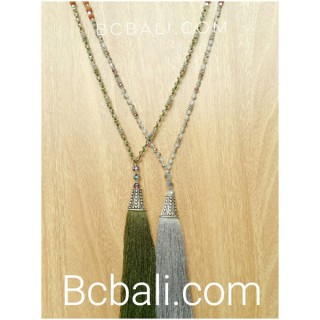 bronze cup silver exclusive tassels necklaces bead bali